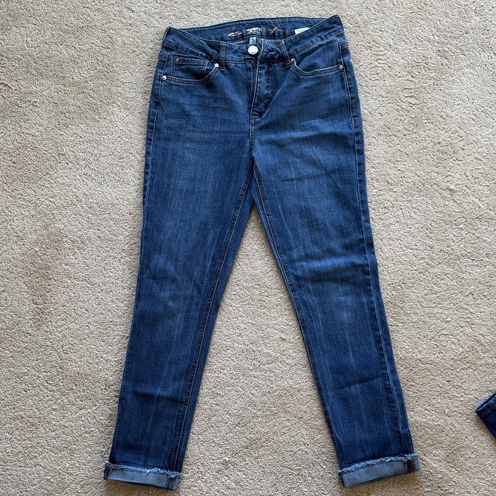 Seven7 Dark Blue Ankle Jeans